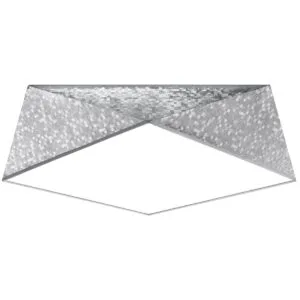 Hexa 45cm Ceiling Light - Silver Bedroom Ceiling Lights Great Lighting UK Ltd