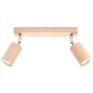 Berg Two Light Natural Wood Kitchen Ceiling Spotlight 2 Light Spotlight Great Lighting UK Ltd