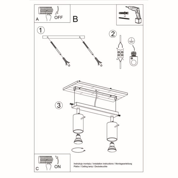 Ceiling Lamp Berg 2 Natural Wood Modern Ceiling Lights Great Lighting UK Ltd