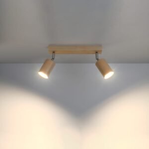 Berg Two Light Natural Wood Kitchen Ceiling Spotlight 2 Light Spotlight Great Lighting UK Ltd