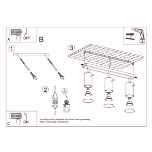 Berg Three Light Natural Wood Kitchen Ceiling Spotlight 3 Light Spotlights Great Lighting UK Ltd