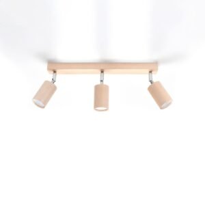 Berg Three Light Natural Wood Kitchen Ceiling Spotlight 3 Light Spotlights Great Lighting UK Ltd