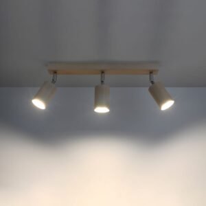 Berg Three Light Natural Wood Kitchen Ceiling Spotlight 3 Light Spotlights Great Lighting UK Ltd
