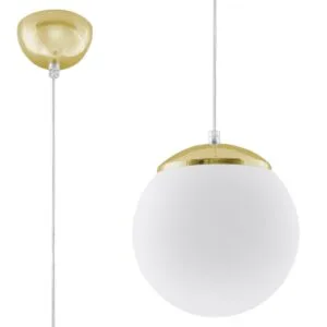Ugo 20cm Pendant - Gold Black - Gold - Copper Lights Great Lighting UK Ltd