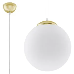 Ugo 30cm Pendant - Gold Black - Gold - Copper Lights Great Lighting UK Ltd