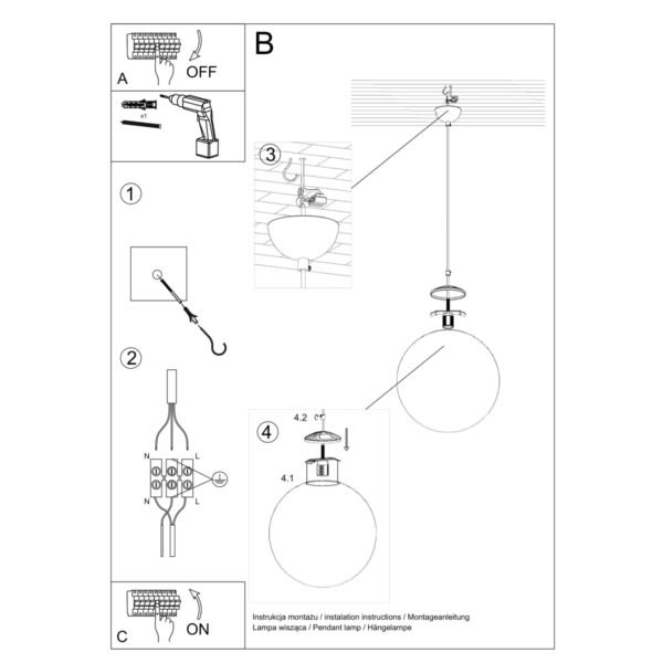 Pendant Lamp Ugo 40 Golden - Image 5