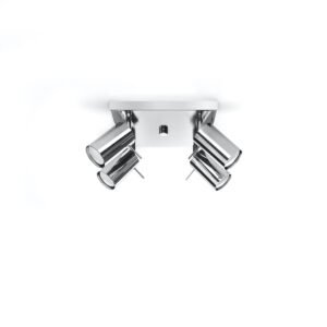 Ceiling Lamp Ring Four Light Chrome Black & Chrome Lights Great Lighting UK Ltd