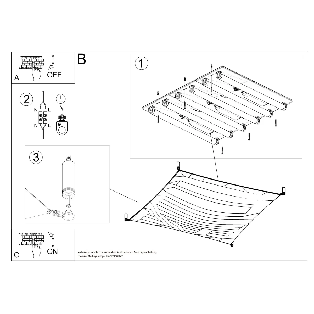 Luna 4-Light Ceiling Light - White Modern Large Ceiling Lights Great Lighting UK Ltd