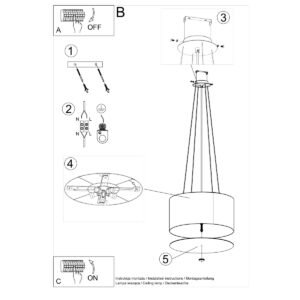 Chandelier Otto 50 Black Large Shade Pendants Great Lighting UK Ltd