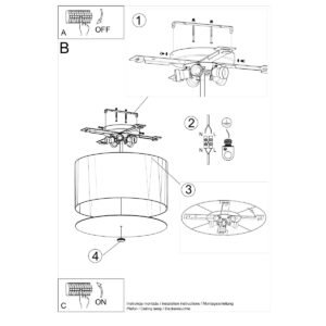 Chandelier Otto 50 White Large Ceiling Lights Great Lighting UK Ltd
