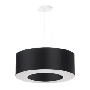 Saturno Chandelier - 50cm / Black Large Shade & Drum Pendants Great Lighting UK Ltd