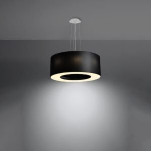 Chandelier Saturno 50 Black Large Shade Pendants Great Lighting UK Ltd