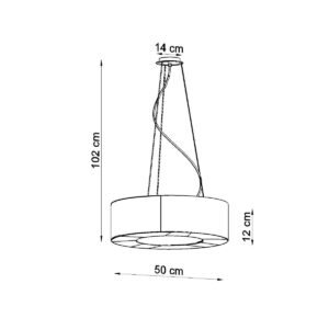 Chandelier Saturno Slim 50 White Large Shade Pendants Great Lighting UK Ltd