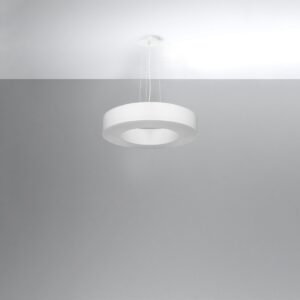 Chandelier Saturno Slim 50 White Large Shade Pendants Great Lighting UK Ltd