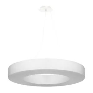 Saturno Slim 70cm Chandelier - White Large Shade & Drum Pendants Great Lighting UK Ltd