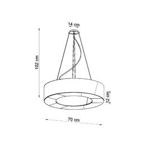 Chandelier Saturno Slim 70 Black Large Shade Pendants Great Lighting UK Ltd