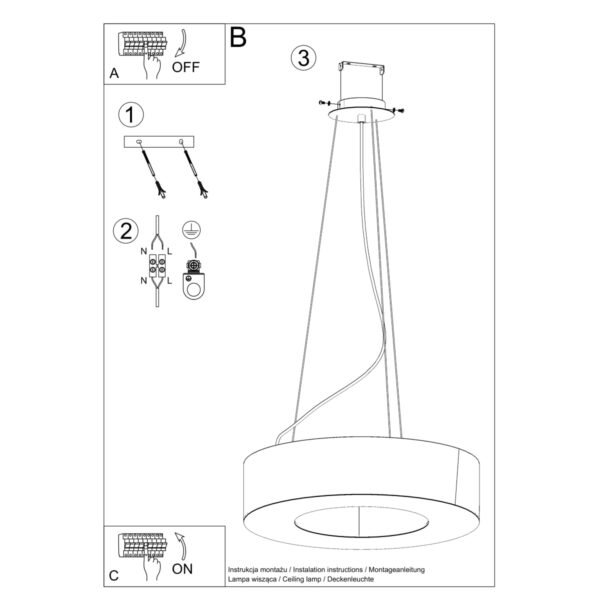 Chandelier Saturno Slim 70 Black - Image 5