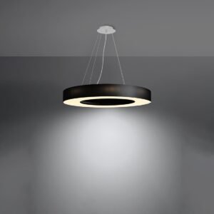 Chandelier Saturno Slim 70 Black Large Shade Pendants Great Lighting UK Ltd