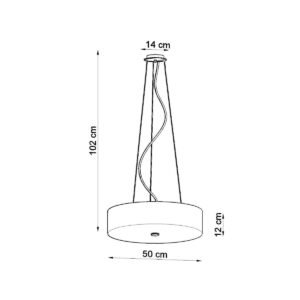 Skala 50cm Chandelier - White / B Large Shade & Drum Pendants Great Lighting UK Ltd