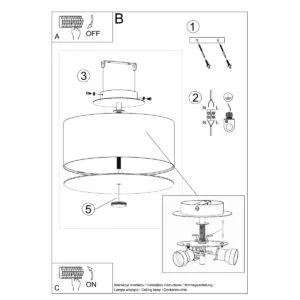 Skala 30cm Ceiling Light - Black Modern Large Ceiling Lights Great Lighting UK Ltd