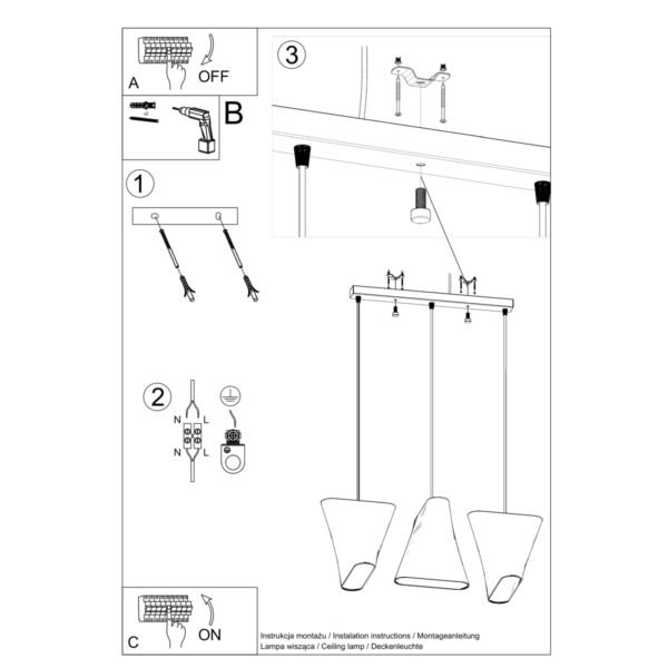 Chandelier Blum 3 White Hanging Chandeliers Great Lighting UK Ltd
