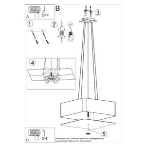 Chandelier Lokko 45 Black Large Shade Pendants Great Lighting UK Ltd