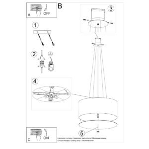 Chandelier Otto 60 Black Large Shade Pendants Great Lighting UK Ltd