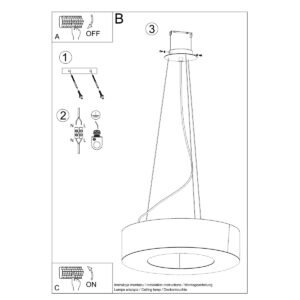 Chandelier Saturno 90 White Large Shade Pendants Great Lighting UK Ltd