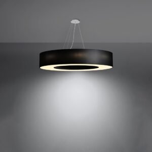 Chandelier Saturno 90 Black Large Shade Pendants Great Lighting UK Ltd