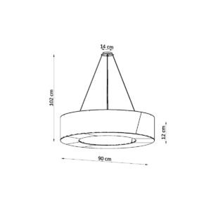 Chandelier Saturno Slim 90 White Large Shade Pendants Great Lighting UK Ltd