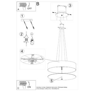 Chandelier Skala 70 White Large Shade Pendants Great Lighting UK Ltd