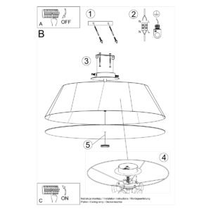 Ceiling Lamp Vega 70 White Large Ceiling Lights Great Lighting UK Ltd
