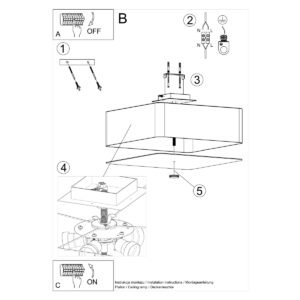 Ceiling Lamp Lokko 55 White Large Ceiling Lights Great Lighting UK Ltd