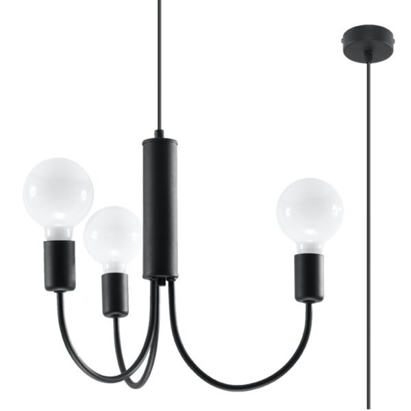 Chandelier Piccolo 3 Black Hanging Chandeliers Great Lighting UK Ltd