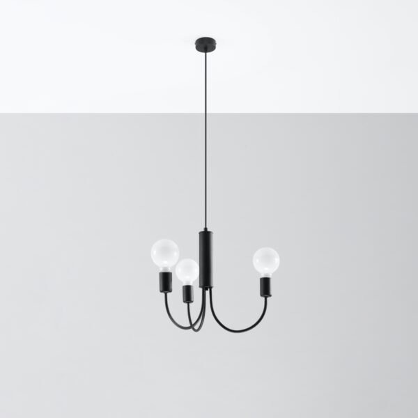 Chandelier Piccolo 3 Black Hanging Chandeliers Great Lighting UK Ltd