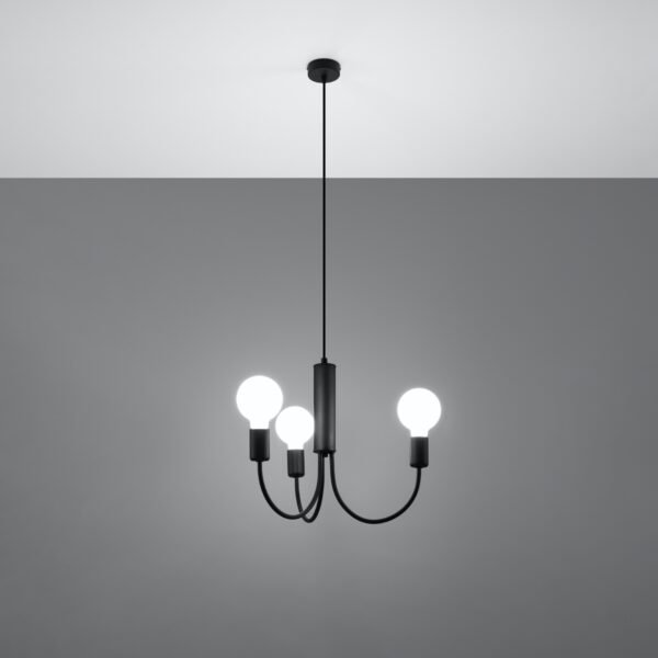 Chandelier Piccolo 3 Black Hanging Chandeliers Great Lighting UK Ltd