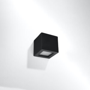 Wall Lamp Ceramic Leo Black Single Wall Lights Great Lighting UK Ltd
