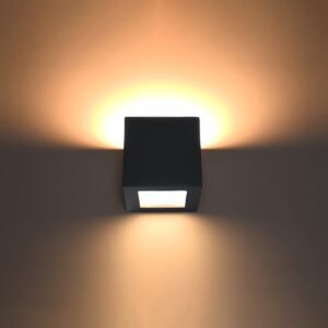 Wall Lamp Ceramic Leo Black Single Wall Lights Great Lighting UK Ltd
