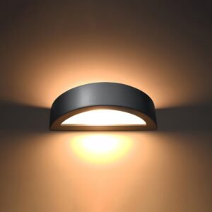 Wall Lamp Ceramic Atena Grey Box Wall Lights Great Lighting UK Ltd