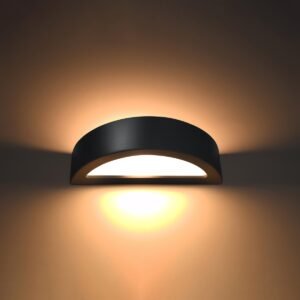 Wall Lamp Ceramic Atena Black Box Wall Lights Great Lighting UK Ltd