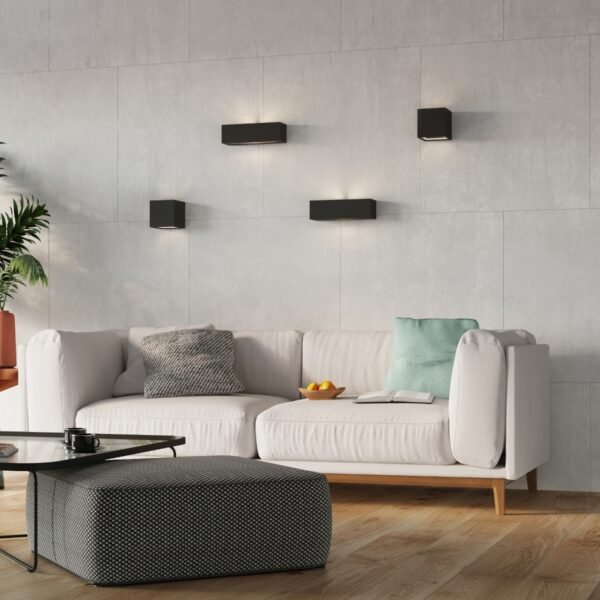 Wall Lamp Ceramic Vega Black Modern Indoor Wall Lights Great Lighting UK Ltd