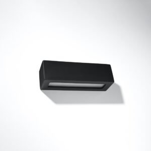 Wall Lamp Ceramic Vega Black Box Wall Lights Great Lighting UK Ltd