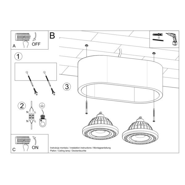 Ceiling Lamp Basic 2 Concrete Modern Ceiling Lights Great Lighting UK Ltd