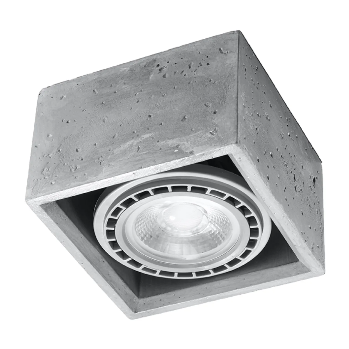Quatro Single Ceiling Downlight - Concrete Concrete Ceiling Lights Great Lighting UK Ltd