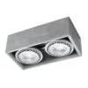 Quatro Twin Ceiling Downlight - Concrete 2 Light Spotlight Great Lighting UK Ltd