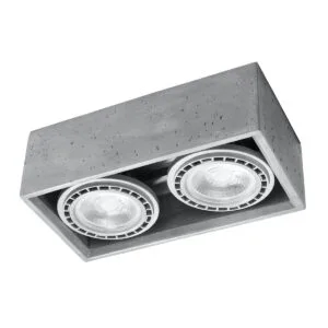 Quatro Twin Ceiling Downlight - Concrete 2 Light Spotlight Great Lighting UK Ltd