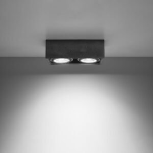 Quatro Twin Ceiling Downlight - Concrete 2 Light Spotlight Great Lighting UK Ltd
