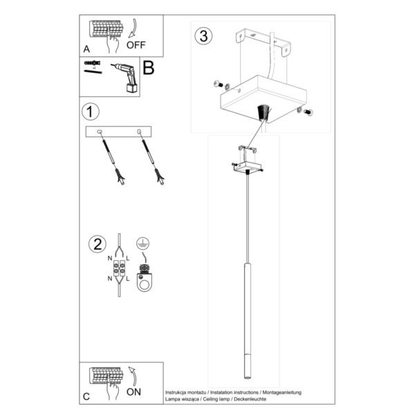 Pendant Lamp Mozaica 1 Black/chrome Modern Pendant Lights Great Lighting UK Ltd