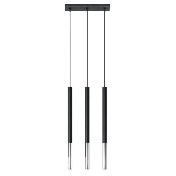 Pendant Lamp Mozaica 3l Black/chrome Modern Pendant Lights Great Lighting UK Ltd