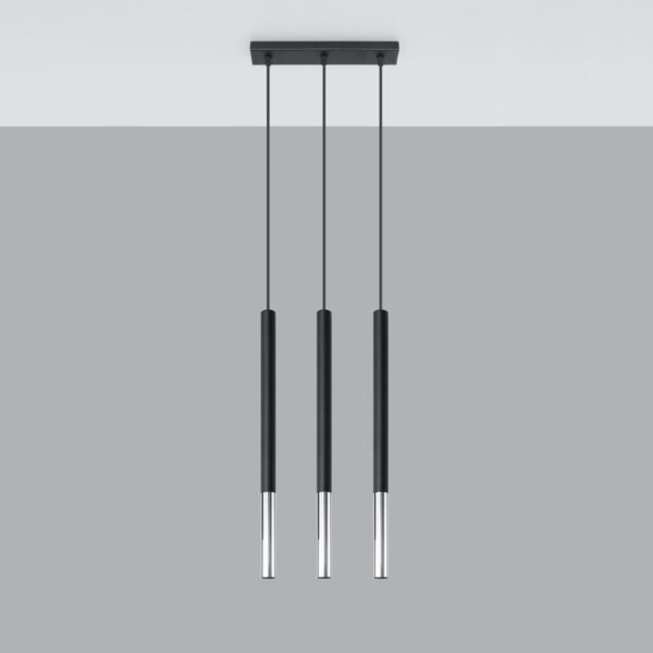 Pendant Lamp Mozaica 3l Black/chrome Modern Pendant Lights Great Lighting UK Ltd